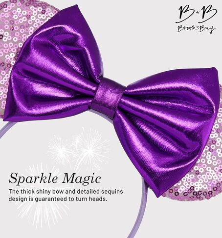 عصابة رأس بروك + باي لامعة على شكل أذن الفأر - ميني آذان وميكي آذان - عصابات رأس على شكل فيونكة للبالغين - آذان تنكرية للأطفال والكبار in Kuwait