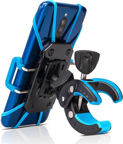 Stroller Phone Holder, Shopping Cart Golf Bike Mount, for Motorcycle, Scooter, ATV, Boat, Spin Bike, Bicycle Handlebar- Universal- iPhone, Cell Clamp in Kuwait