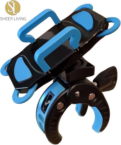 Stroller Phone Holder, Shopping Cart Golf Bike Mount, for Motorcycle, Scooter, ATV, Boat, Spin Bike, Bicycle Handlebar- Universal- iPhone, Cell Clamp in Kuwait