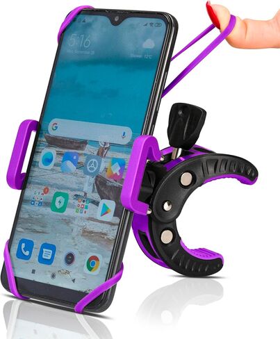 Stroller Phone Holder, Shopping Cart Golf Bike Mount, for Motorcycle, Scooter, ATV, Boat, Spin Bike, Bicycle Handlebar- Universal- iPhone, Cell Clamp in Kuwait