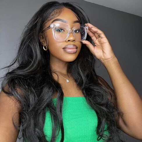 Zeelool Stylish Acetate Oversized Thick Square Eyeglasses for Men Women Clear Lens Dexter ZOA02007 in Kuwait