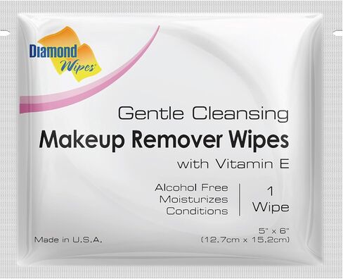 Diamond Wipes Makeup Remover Wipes, Alcohol Free Facial Cleansing Wipes with Vitamin E, Case of 50 Face Wipes in Saudi Arabia