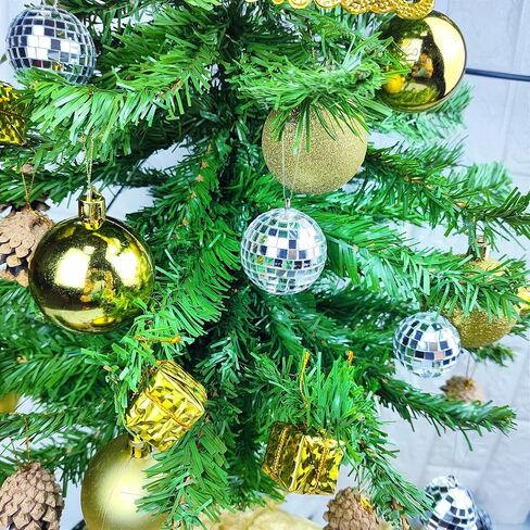 54 Pcs Disco Ball, Hanging Disco Ball Decor Mini Silver Disco Ball Cake Topper Mirror Ball Decorations 71s Disco Themed Party Wedding Christmas Supplies in Saudi Arabia
