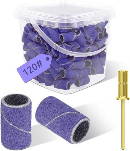 360 Pcs Sanding Bands for Nail Drill Professional Nail Drill Bits 4 Size Coarse Fine Drill Bits for Nails Set 80#120#180#240#, 3Pcs 3/32" Mandrel Nail Drill Bits for Manicures Pedicures in Saudi Arabia