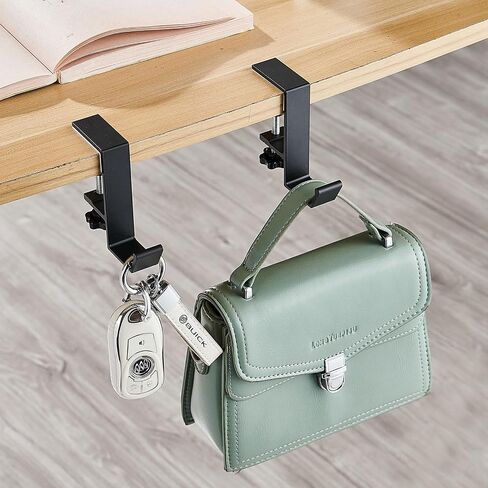 Purse Hook for Table Handbag Hangers Bag Hooks for Tables,Purse Hanger for Desk Headphone Stand Purse Holder for Table Hook Heavy Duty Foldable (L-Shaped(1White+1Black)) in Saudi Arabia
