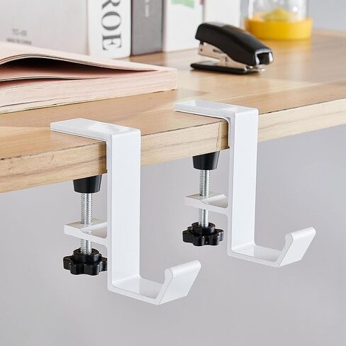 Purse Hook for Table Handbag Hangers Bag Hooks for Tables,Purse Hanger for Desk Headphone Stand Purse Holder for Table Hook Heavy Duty Foldable (L-Shaped(1White+1Black)) in Saudi Arabia