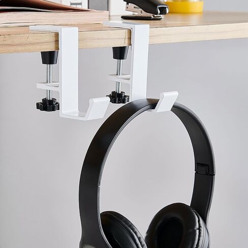 Purse Hook for Table Handbag Hangers Bag Hooks for Tables,Purse Hanger for Desk Headphone Stand Purse Holder for Table Hook Heavy Duty Foldable (L-Shaped(1White+1Black)) in Saudi Arabia