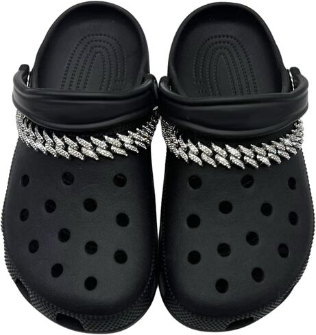 2Pcs Bling Shoe Charms for Women, Shoe Chains Accessories, Punk Rhinestone Charms for Shoes Decoration Sandals for Girls Man Teens Adults, Jewelry Shoe Accessories for Birthday Gifts Party in Kuwait