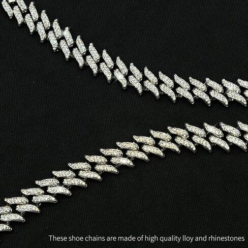 2Pcs Bling Shoe Charms for Women, Shoe Chains Accessories, Punk Rhinestone Charms for Shoes Decoration Sandals for Girls Man Teens Adults, Jewelry Shoe Accessories for Birthday Gifts Party in Kuwait