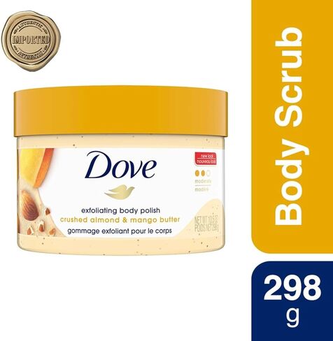 Dove Scrub For Silky Smooth Skin Brown Sugar & Coconut Butter Body Scrub Exfoliates & Restores Skin's Natural Nutrients, 10.5 oz, 4 Count in Saudi Arabia