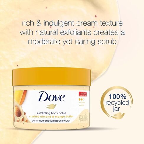 Dove Scrub For Silky Smooth Skin Brown Sugar & Coconut Butter Body Scrub Exfoliates & Restores Skin's Natural Nutrients, 10.5 oz, 4 Count in Saudi Arabia