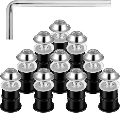 10Pcs Motorcycle Windshield Bolt Screw Kit, M5 Aluminum Alloy Windscreen Body Mount 5mm Fairing Fasteners Screws Bolts Nuts for Motorcycle Fairings(Black) in Saudi Arabia