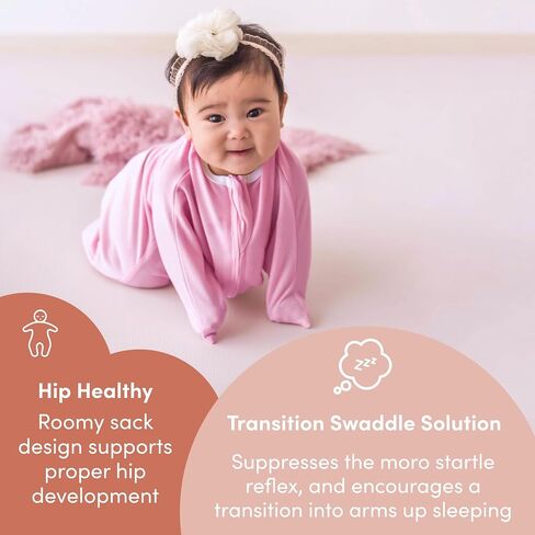 قماط SleepingBaby Zipadee-Zip Transition - بطانية قماط مريحة للأطفال مع سحاب مريح - بطانية واسعة يمكن ارتداؤها لسهولة تغيير الحفاضات - أزرق مخضر كلاسيكي، صغير (4-8 أشهر) in Kuwait