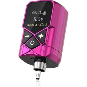 Tattoo Power Supply - Ambition Kuark Mini Wireless Portable RCA Tattoo 1800mAh Lithium Battery Pack with LED Digital Display for Rotary Tattoo Machine in Saudi Arabia