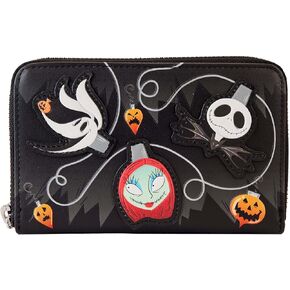 Nightmare Before Christmas Tree String Lights Glow Zip Around Wallet