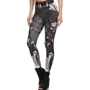Steampunk Leggings for Women Retro Comic Printed Punk Pants Cosplay Costume Halloween Tights