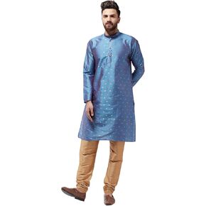 Sojanya (Since 1958, Men's Silk Blend Printed Only Long Kurta