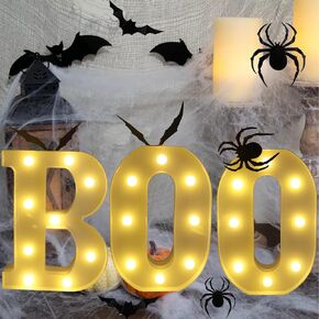 Halloween Decorations,EEK Lights Up Letters 8.7in EEK LED Marquee Sign,3D Bats &Spider Sticker Tabletop Mantel Wall Lighted EEK for Kids Home Office School Party Decoration in Saudi Arabia