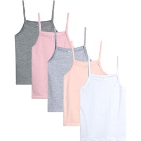 dELiA*s Girls' Undershirt - 5 Pack Soft and Breathable Cotton Cami Tank Top - Camisole Tops for Girls (2T-14)