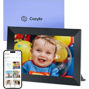 Cozyla Frame Digital Picture Frame WiFi Multi Channels to Send Pictures and Videos via Email Google Photos Instagram Phone App Free Unlimited Storage Electronic Picture Frame Slideshow 10.1 Inch Black