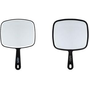 ForPro Professional Collection Premium Hand Mirror with Handle, 6.3" W x 9.6" L & Extra Large Hand Mirror with Handle, 9" W x 12" L