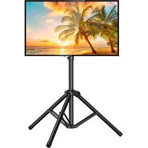 PERLESMITH Tripod TV Stand -Portable TV Stand for 37-80 Inch LED LCD OLED Flat Screen TVs-Height Adjustable Display Floor TV Stand with VESA 600x400mm, Holds up to 110lbs PSTM2