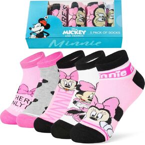Disney Girls Ankle Socks, Soft and Breathable Socks Pack of 5 - Girls Gifts
