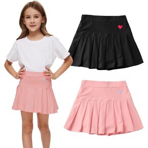 Girl Skorts Skirt Kids Casual Stretch Waist Skater Skirt Athletic Uniform Skorts