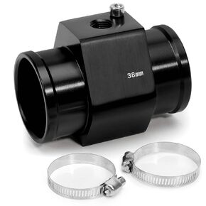 40mm 1/8"NPT Water Temp Meter Temperature Gauge Joint Pipe Adaptor, Aluminum Radiator Sensor Adapter with Hose Clamps