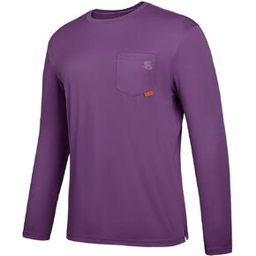Men's Rash Guard Shirts UPF 50+ Moisture Wicking Long Sleeve Chest Pocket Quick Dry Lightweight