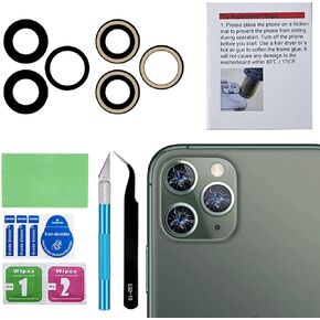 Perzework Original Back Rear Camera Lens Glass Replacement for iPhone 11 Pro Max and iPhone 11 Pro and iPhone 11 with pre-Installed Adhesive and Reparing Toolkit