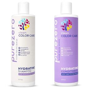 Purezero Volumizing Shampoo and Conditioner Set - Add Volume & Body - Zero Sulfates/Parabens/Dyes -100% Vegan & Cruelty-Free - Great for Color Treated Hair