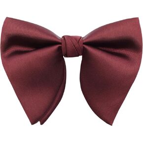 Oversized Bow Ties for Men, Men's Bow Tie Adjustable Pre-Tied Clip on Bowtie Solid Color Bowtie for Tuxedo Wedding Party