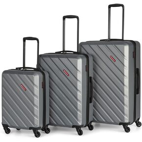 AHB Collection 3 Piece Hard Shell Luggage Set, Expandable Suitcases with 360-Degree Spinner Wheels, Retractable Handle, 20 Inch Carry On, 24 Inch Mid-size, 28 Inch Large Bags, Silver