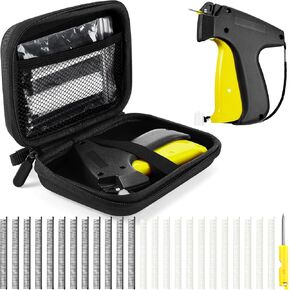3003 Pcs Clothing Tag Gun Kit with Fine Needle Stitch Tag Gun Case 2 Pcs 0.05'' Micro Needles 1500 Black 1500 White 0.17" Micro Fasteners Mini Stitch Tag Gun Attachment(Green,Classic Style)