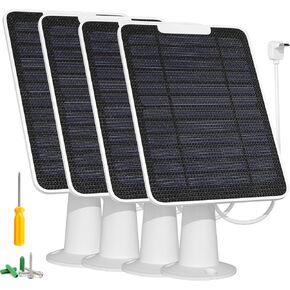 Solar Panel Charger Compatible with Google Nest Camera Outdoor & Indoor (Battery Version), 5W Solar Power for Google Nest Cam, IP65 Weatherproof, w/Secure Wall Mount & Screwdriver, 13ft Cable, 4 Pack in Kuwait