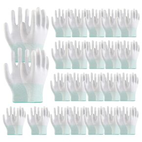Safety Work Gloves for Men & Women PU Coated Gloves Warehouse Gloves Breathable and Non Slip 24 Pairs Polyurethane Grip Work gloves for Lawns, Gardening, and Transportation (L, Black)