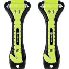 Car Safety Hammer Set of 2, Auto Car Escape Tool, Car Window Glass Hammer Breaker and Seat Belt Cutter Escape 2-in-1 Tool, for Family Rescue and Auto Traffic Accident Emergency Escape