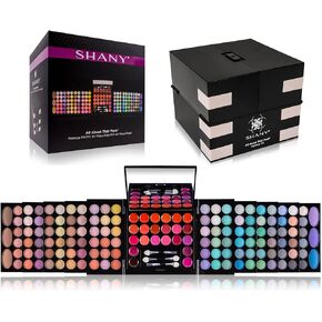 SHANY All About That Face Makeup Kit - All in one Beginner Makeup Set - Eye Shadows, Lip Colors, Face Makeup, Cosmetics applicators & More.
