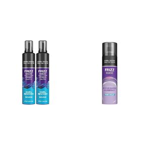 John Frieda Frizz Ease Curly Hair Reviver Mousse Enhances Curls, a Soft Flexible Hold & Frizz Ease Moisture Barrier Firm Hold Hairspray, Anti Frizz Hairspray 12 Oz