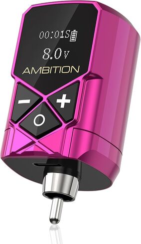 مزود طاقة الوشم - Ambition Kuark Mini Wireless Portable RCA Tattoo 2400 مللي أمبير في الساعة بطارية ليثيوم مع شاشة رقمية LED لآلة الوشم الدوارة in Kuwait