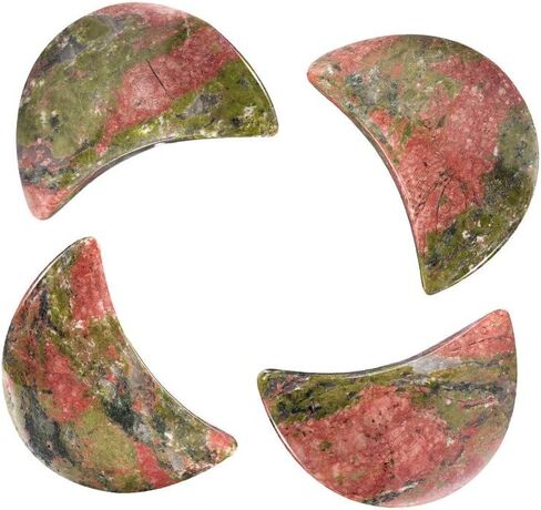 Rockcloud Pack of 4 Moon Shape Crystals Worry Stones Pocket Stone Hand Carved Ornamant Home Decoration, Blue Sand Stone in Saudi Arabia