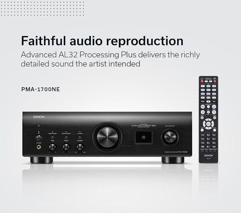 Denon PMA-1700NE (2022 Model) Integrated Amplifier (140W x 2), Built-in USB-DAC & Phono Equalizer, Analog Mode, Ultra-High Current Power Circuit, Advanced AL32 Processing Plus, Hi-Res Audio, Black in Kuwait