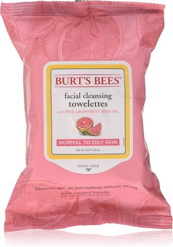 Burt's Bees Facial Cleansing Towelettes, Pink Grapefruit 30 ea (Pack of 2) in Kuwait