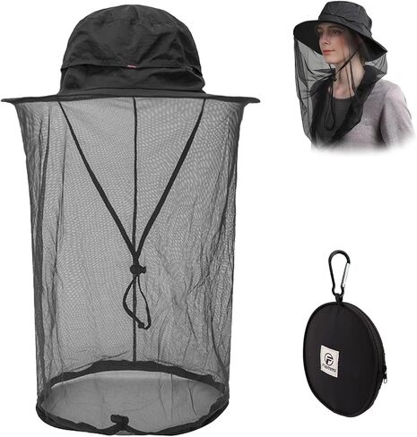 Flammi Mosquito Net Hat Safari Hat UPF 50+ Sun Protection Boonie Hats for Men with Neck Flap Fishing Hiking Hat for Men/Women in Kuwait