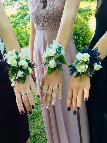 Floral Supply Online - Slaplet Sparkle Wristlet. Corsage Snap/Shimmer Wrap Floral Bracelets for Wedding, Prom, Dance or Events. (Pack of 3 Silver) in Saudi Arabia