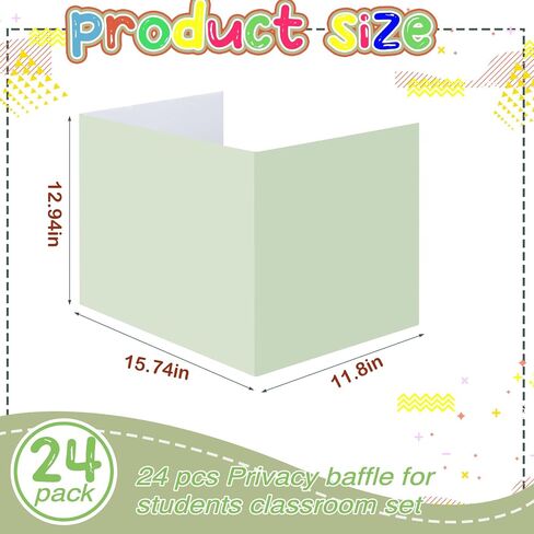 Yeaqee 24 Pcs Solid Privacy Boards for Student Desks Classroom Desk Divider Trifold Table Desk Privacy Panel Privacy Folders Screen Partition for School Teacher Student Study Test Home (Pastel Colors) in Saudi Arabia
