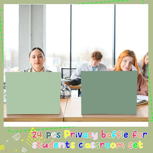 Yeaqee 24 Pcs Solid Privacy Boards for Student Desks Classroom Desk Divider Trifold Table Desk Privacy Panel Privacy Folders Screen Partition for School Teacher Student Study Test Home (Pastel Colors) in Saudi Arabia