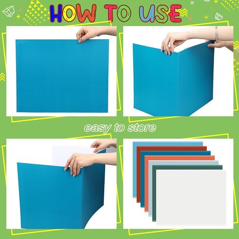 Yeaqee 24 Pcs Solid Privacy Boards for Student Desks Classroom Desk Divider Trifold Table Desk Privacy Panel Privacy Folders Screen Partition for School Teacher Student Study Test Home (Pastel Colors) in Saudi Arabia