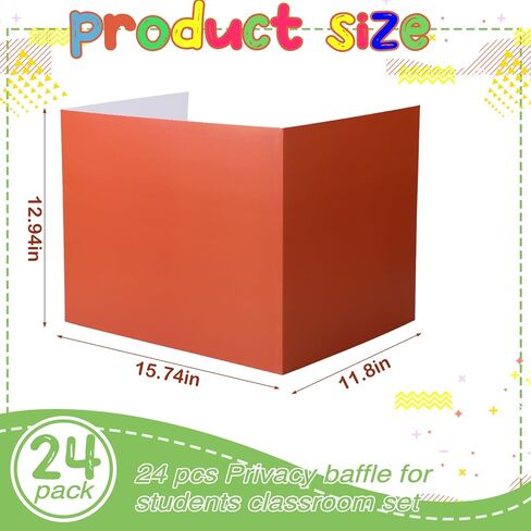 Yeaqee 24 Pcs Solid Privacy Boards for Student Desks Classroom Desk Divider Trifold Table Desk Privacy Panel Privacy Folders Screen Partition for School Teacher Student Study Test Home (Pastel Colors) in Saudi Arabia